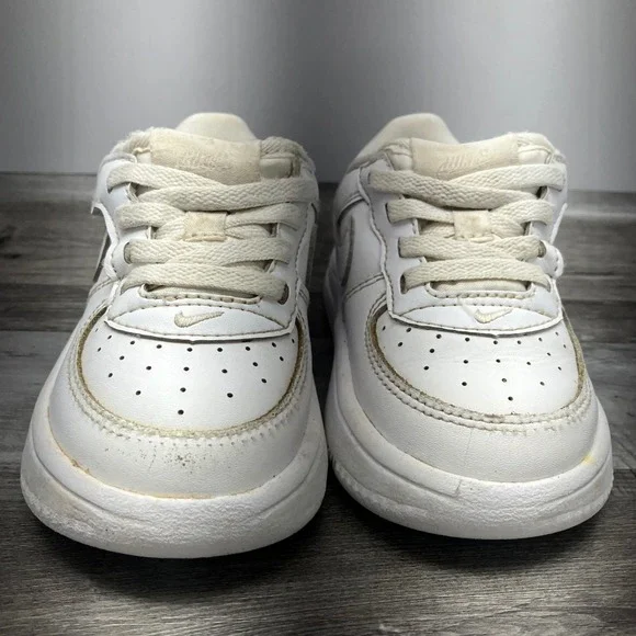 Nike Air Force 1 Low EasyOn White Leather Toddler Sneakers FN0236-111 Size 6C - Picture 3 of 7